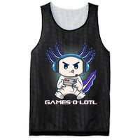 Axolotl Playing Console Video Games Gamesolotl Gaming Mesh Reversible Basketball Jersey Tank