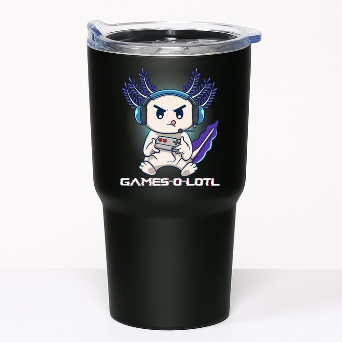 Axolotl Playing Console Video Games Gamesolotl Gaming Tumbler