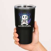 Axolotl Playing Console Video Games Gamesolotl Gaming Tumbler