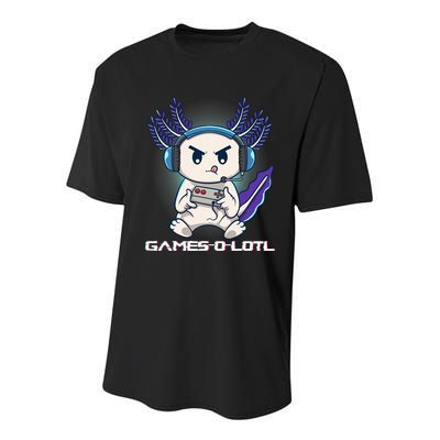 Axolotl Playing Console Video Games Gamesolotl Gaming Youth Performance Sprint T-Shirt