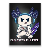 Axolotl Playing Console Video Games Gamesolotl Gaming Poster