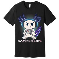 Axolotl Playing Console Video Games Gamesolotl Gaming Premium T-Shirt