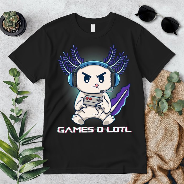 Axolotl Playing Console Video Games Gamesolotl Gaming Premium T-Shirt