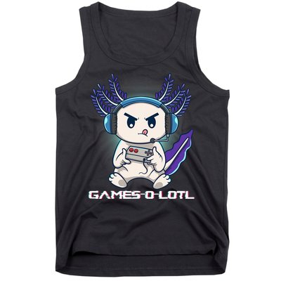 Axolotl Playing Console Video Games Gamesolotl Gaming Tank Top