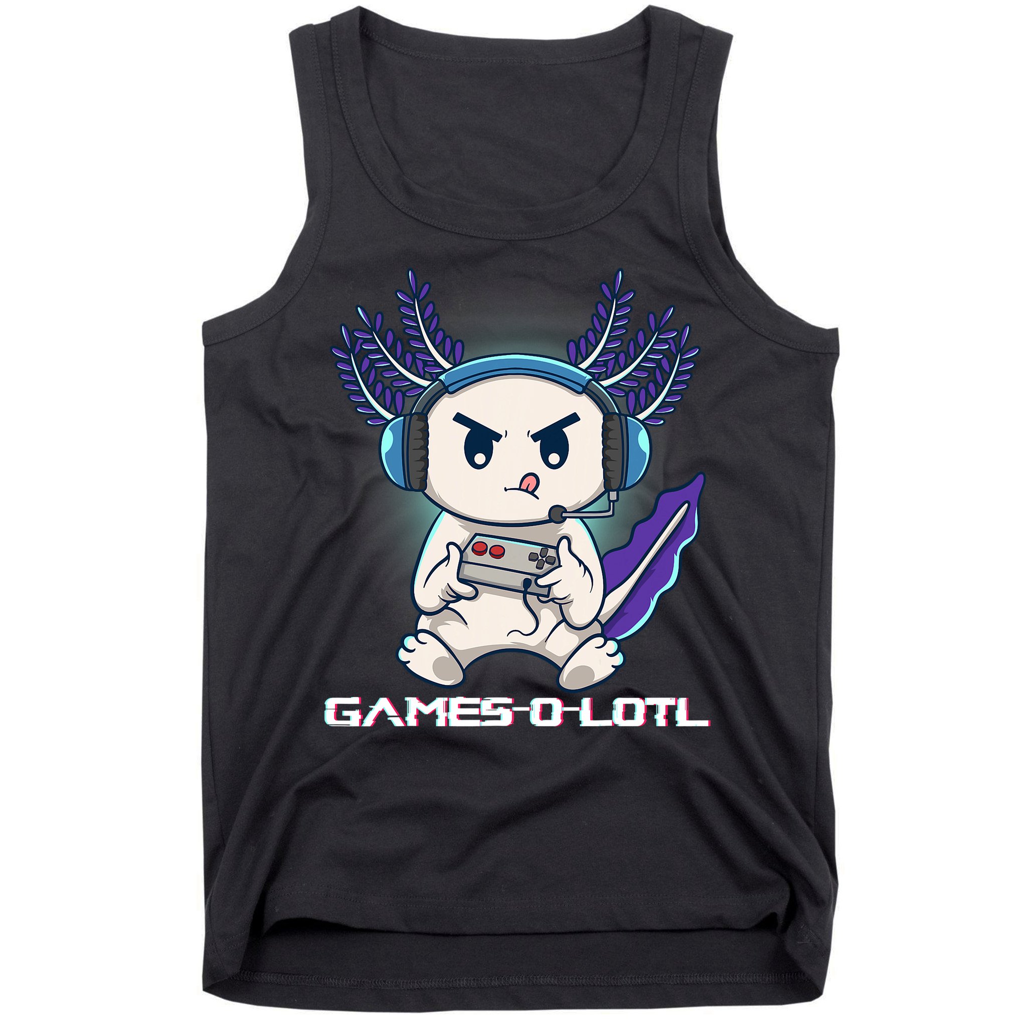 Axolotl Playing Console Video Games Gamesolotl Gaming Tank Top