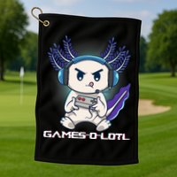 Axolotl Playing Console Video Games Gamesolotl Gaming Golf Towel