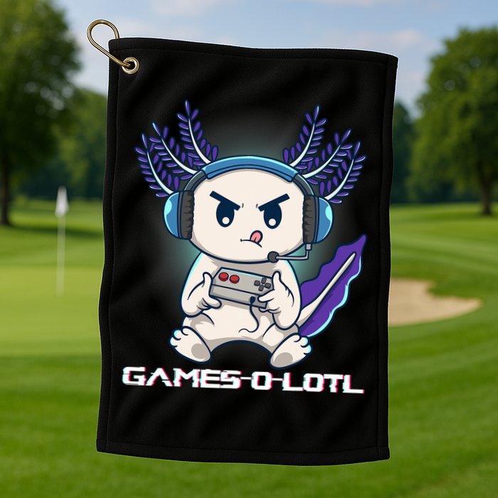 Axolotl Playing Console Video Games Gamesolotl Gaming Golf Towel