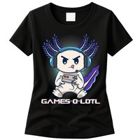 Axolotl Playing Console Video Games Gamesolotl Gaming Womens T-Shirt