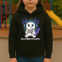 Axolotl Playing Console Video Games Gamesolotl Gaming Kids Hoodie