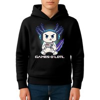 Axolotl Playing Console Video Games Gamesolotl Gaming Kids Hoodie