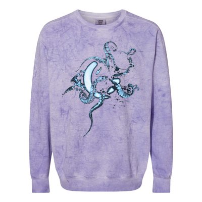 A Perfect Circle Glowing Octopus Colorblast Crewneck Sweatshirt