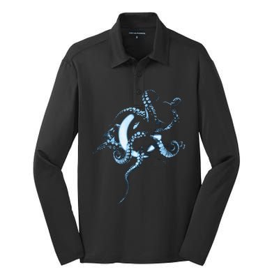 A Perfect Circle Glowing Octopus Silk Touch Performance Long Sleeve Polo