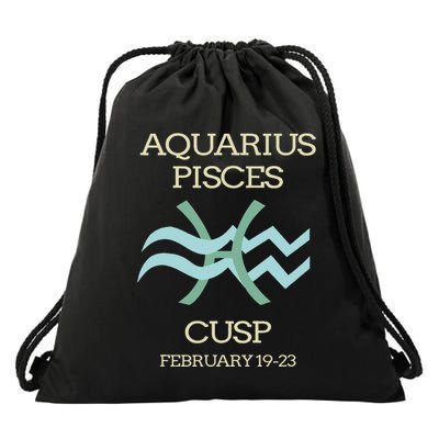 Aquarius Pisces Cusp Zodiac Horoscope Drawstring Bag