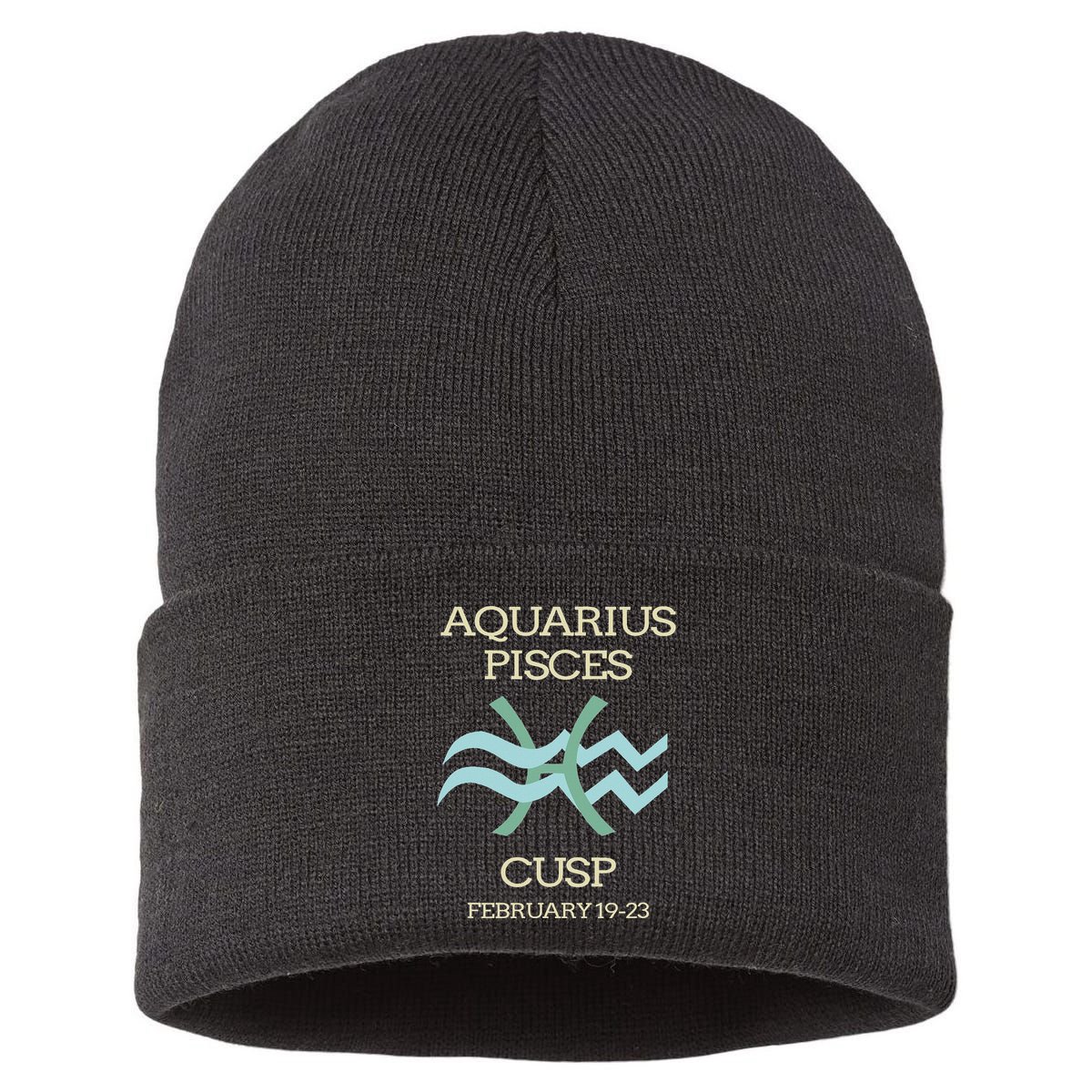 Aquarius Pisces Cusp Zodiac Horoscope Sustainable Knit Beanie