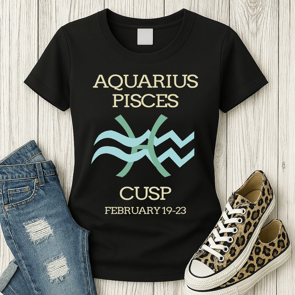 Aquarius Pisces Cusp Zodiac Horoscope Womens T-Shirt