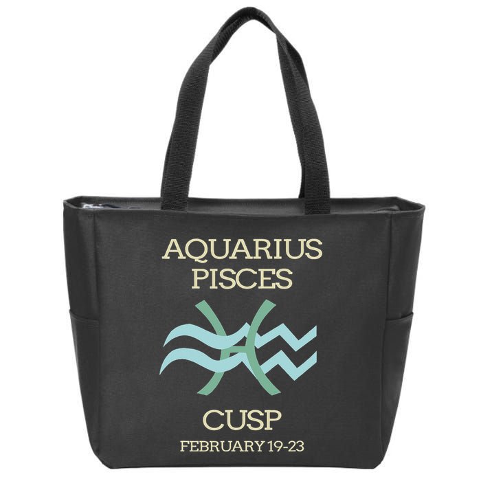 Aquarius Pisces Cusp Zodiac Horoscope Zip Tote Bag