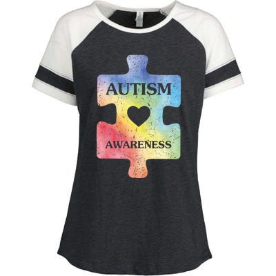 Autism Puzzle Clothing Cute Autism Awareness Funny Gift Enza Ladies Jersey Colorblock Tee