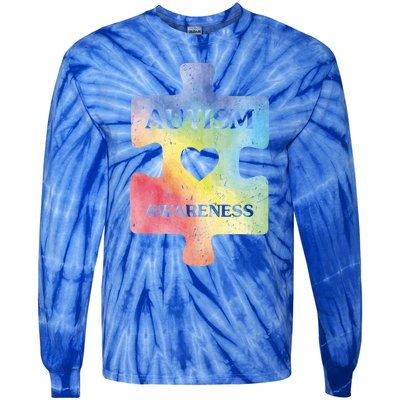 Autism Puzzle Clothing Cute Autism Awareness Funny Gift Tie-Dye Long Sleeve Shirt