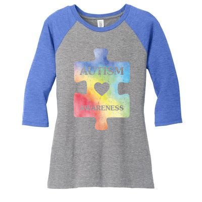 Autism Puzzle Clothing Cute Autism Awareness Funny Gift Women's Tri-Blend 3/4-Sleeve Raglan Shirt