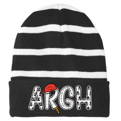 Argh Pirate Cute Halloween Costume Striped Beanie with Solid Band