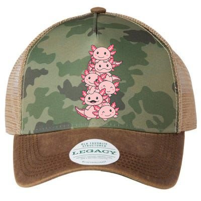 Axolotl Pile Cute Animals Kawaii Anime Funny Axolotl Legacy Tie Dye Trucker Hat