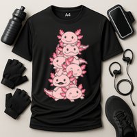 Axolotl Pile Cute Animals Kawaii Anime Funny Axolotl Cooling Performance Crew T-Shirt