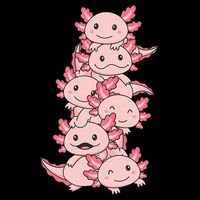 Axolotl Pile Cute Animals Kawaii Anime Funny Axolotl Cooling Performance Crew T-Shirt