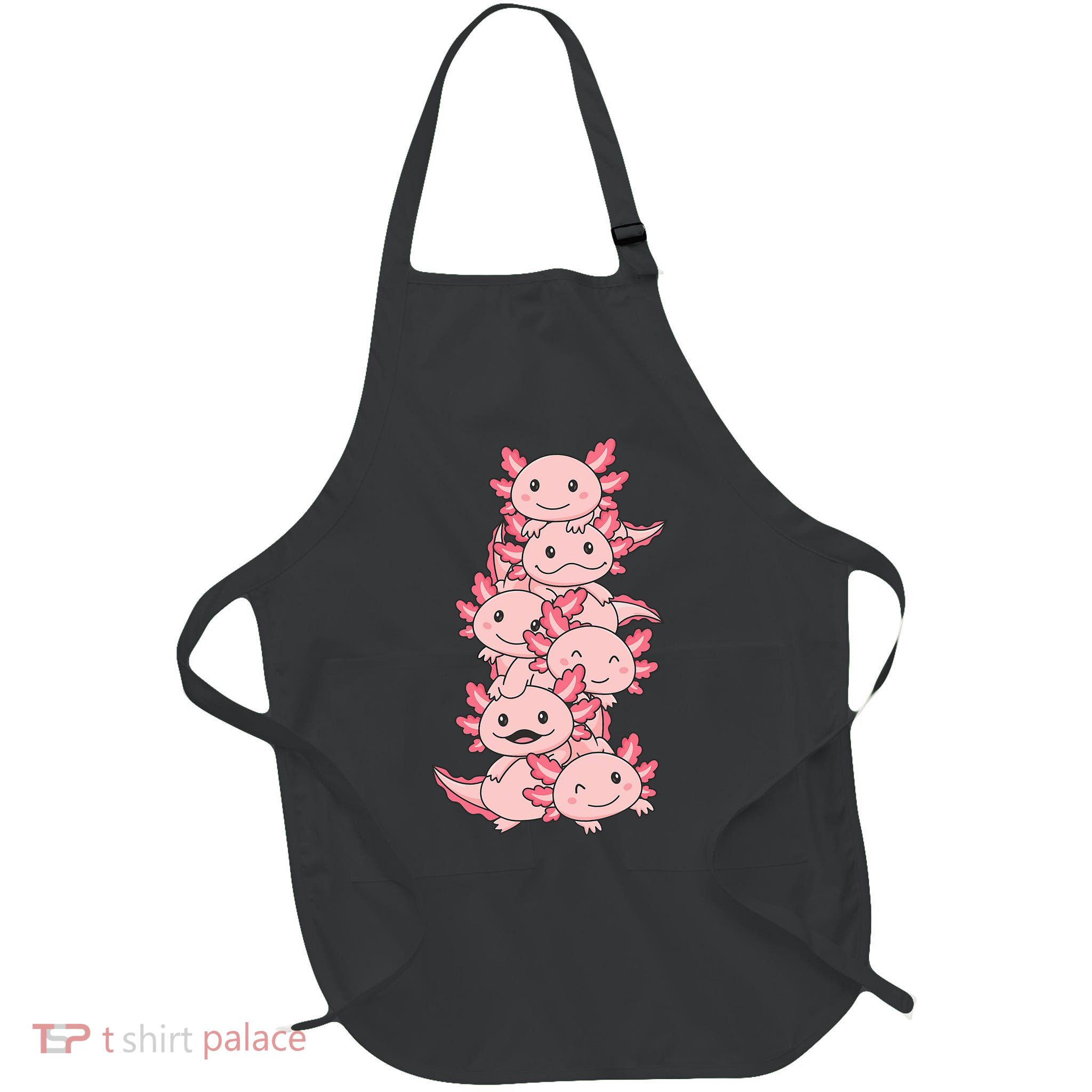 Axolotl Pile Cute Animals Kawaii Anime Funny Axolotl Apron