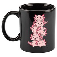 Axolotl Pile Cute Animals Kawaii Anime Funny Axolotl 11oz C Handle Ceramic Mug