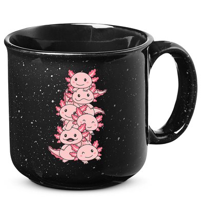 Axolotl Pile Cute Animals Kawaii Anime Funny Axolotl 15oz Campfire Ceramic Mug