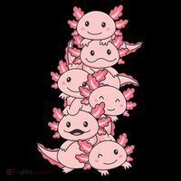 Axolotl Pile Cute Animals Kawaii Anime Funny Axolotl Flatbill Hat