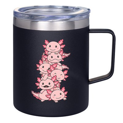 Axolotl Pile Cute Animals Kawaii Anime Funny Axolotl 12oz Stainless Steel Coffee Mug