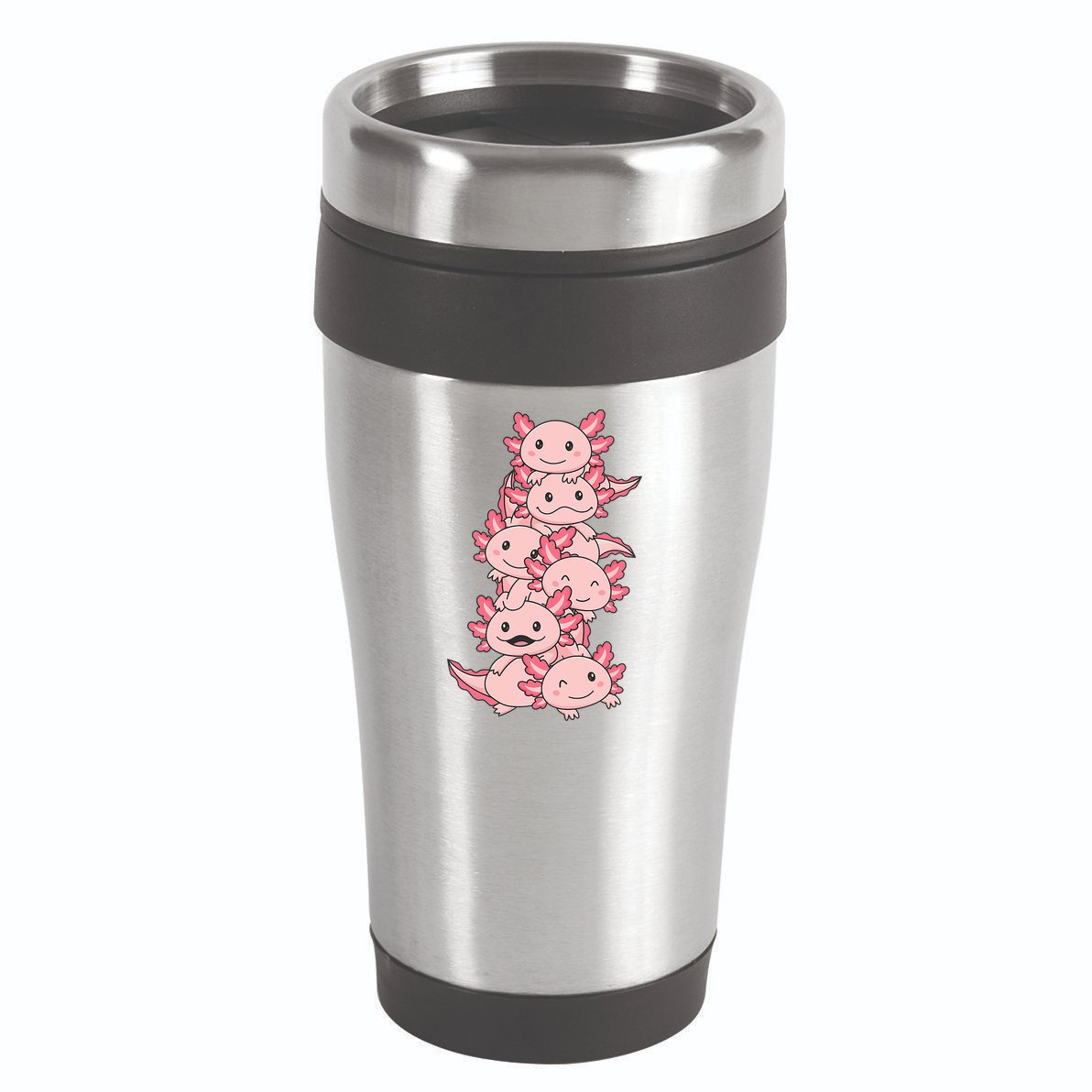 Axolotl Pile Cute Animals Kawaii Anime Funny Axolotl 16oz Travel Tumbler