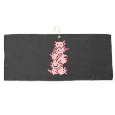 Axolotl Pile Cute Animals Kawaii Anime Funny Axolotl Large Microfiber Waffle Golf Towel