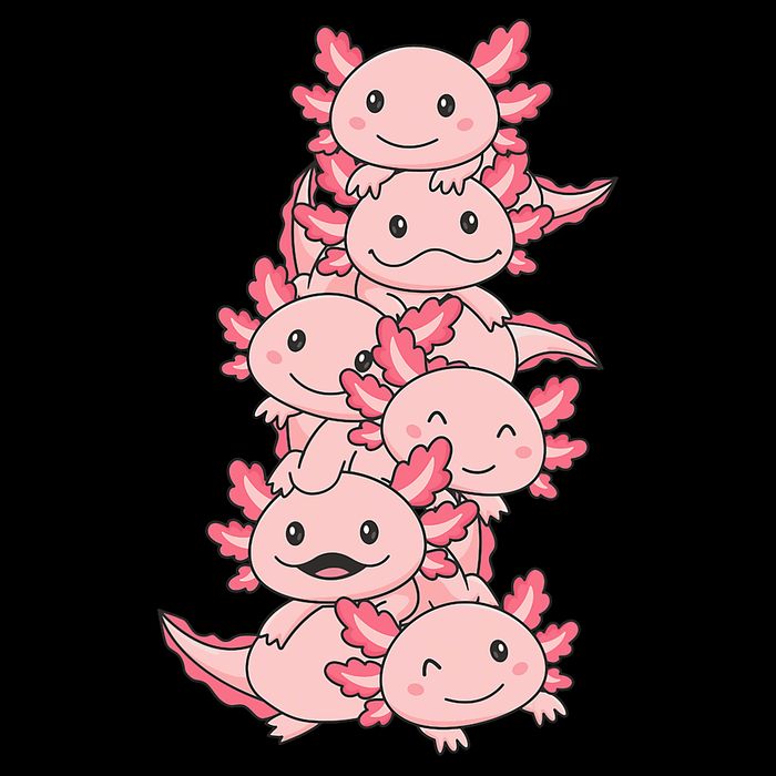 Axolotl Pile Cute Animals Kawaii Anime Funny Axolotl Cooling Performance Long Sleeve Crew