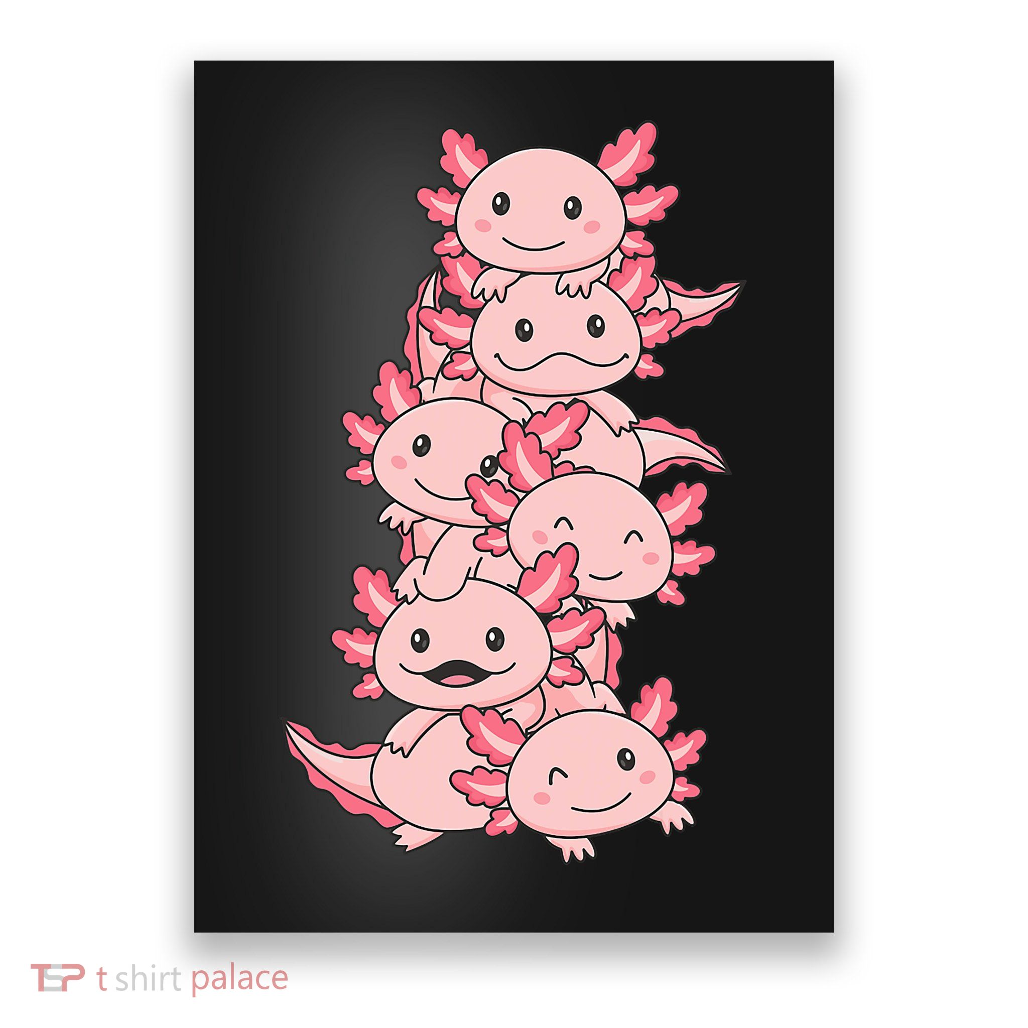 Axolotl Pile Cute Animals Kawaii Anime Funny Axolotl Poster
