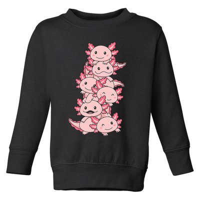 Axolotl Pile Cute Animals Kawaii Anime Funny Axolotl Toddler Sweatshirt