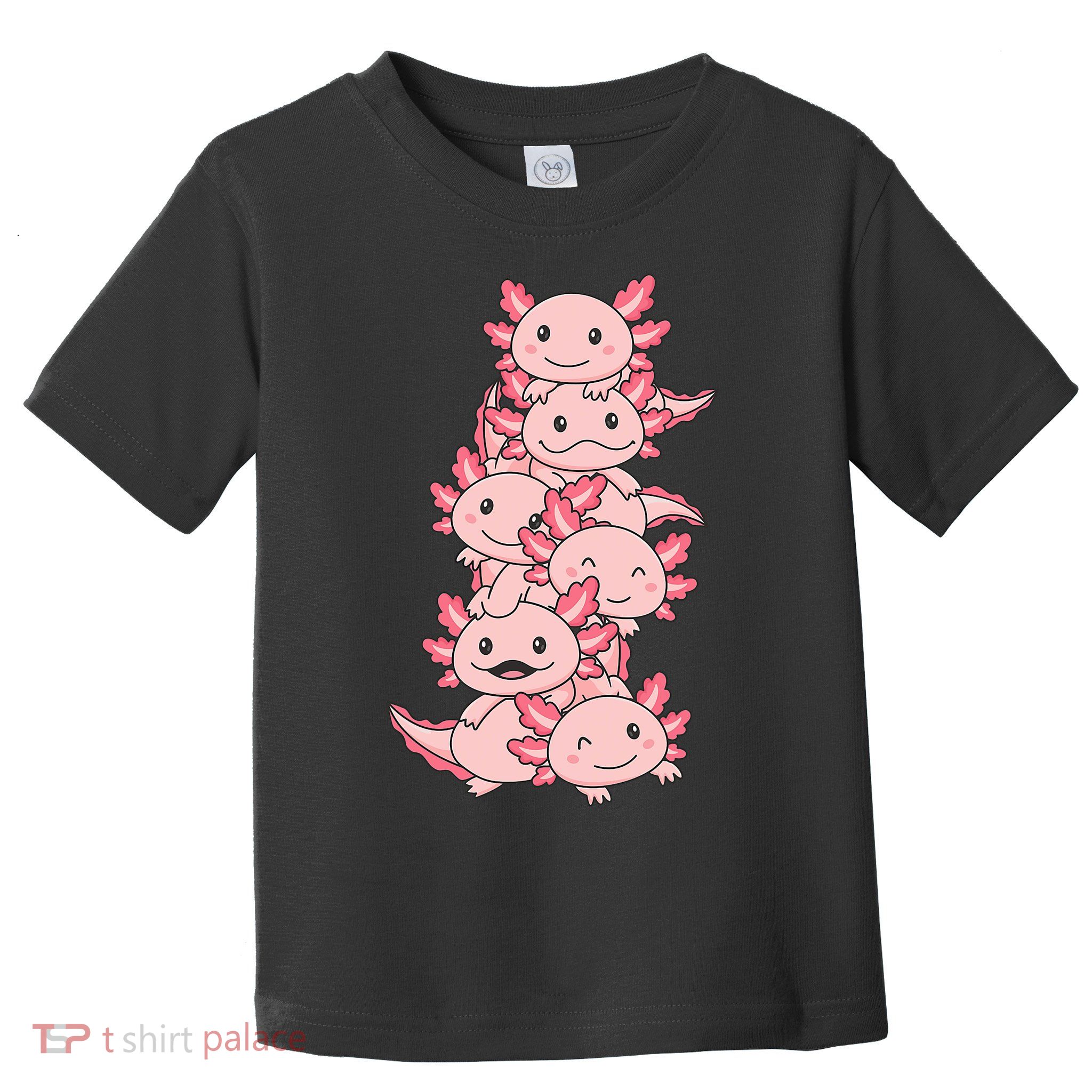 Axolotl Pile Cute Animals Kawaii Anime Funny Axolotl Toddler T-Shirt