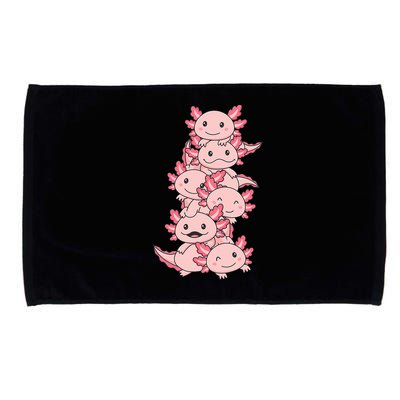 Axolotl Pile Cute Animals Kawaii Anime Funny Axolotl Microfiber Hand Towel
