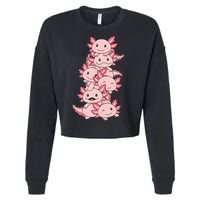Axolotl Pile Cute Animals Kawaii Anime Funny Axolotl Cropped Pullover Crew
