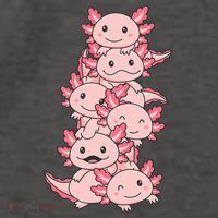 Axolotl Pile Cute Animals Kawaii Anime Funny Axolotl Vector Backpack