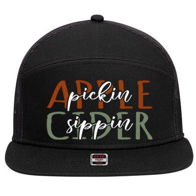 Apple Pickin Cider Sippin Apple Picking Crew Harvest Season 7 Panel Mesh Trucker Snapback Hat