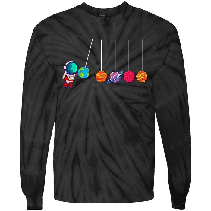 Astrophysicist Planet Cradle Astronomy Tie-Dye Long Sleeve Shirt