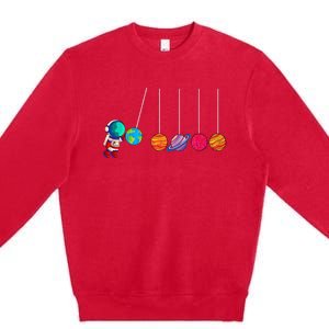 Astrophysicist Planet Cradle Astronomy Premium Crewneck Sweatshirt