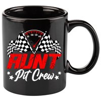 Aunt Pit Crew Birthday Party Race Car Lover Racing Family 11oz C Handle Ceramic Mug