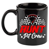 Aunt Pit Crew Birthday Party Race Car Lover Racing Family 11oz C Handle Ceramic Mug