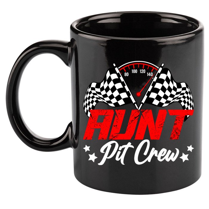 Aunt Pit Crew Birthday Party Race Car Lover Racing Family 11oz C Handle Ceramic Mug
