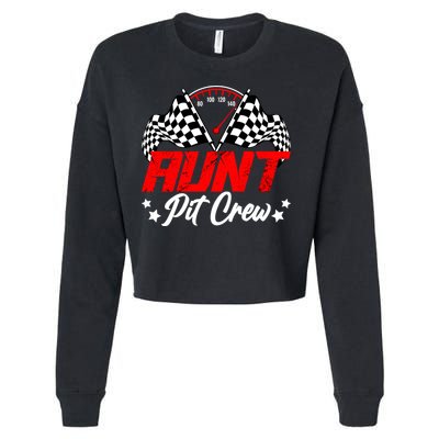 Aunt Pit Crew Birthday Party Race Car Lover Racing Family Cropped Pullover Crew