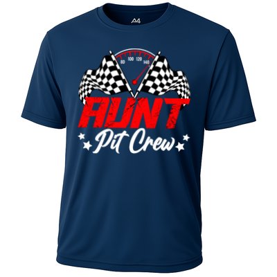 Aunt Pit Crew Birthday Party Race Car Lover Racing Family Cooling Performance Crew T-Shirt