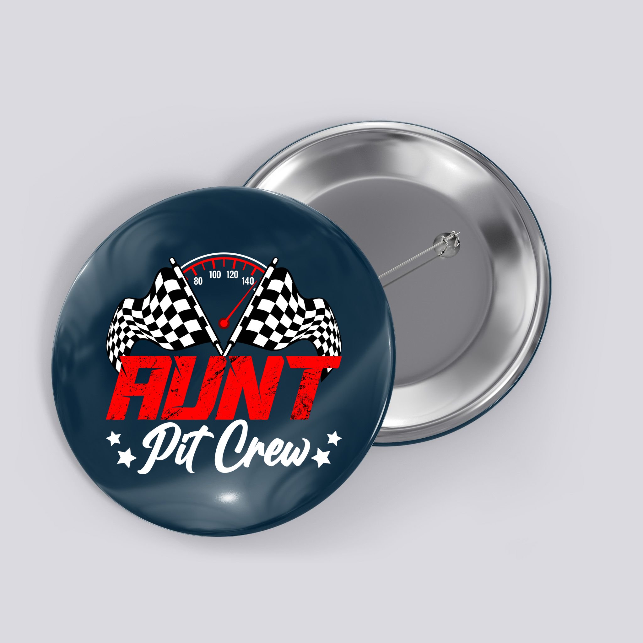 Aunt Pit Crew Birthday Party Race Car Lover Racing Family Button